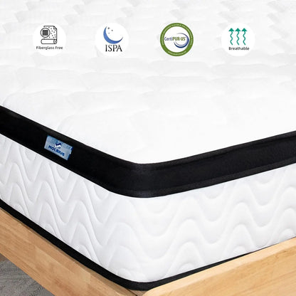 Full Size Mattress 10 Inch  Full Mattresses in a Box Hybrid  Medium Firm Feel Memory Foam and Individual Pocket Springs