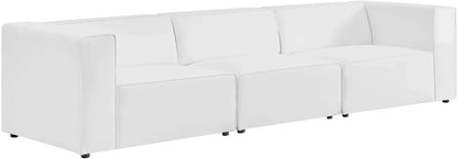 Mingle Vegan Leather 3-Piece Sectional Sofa, Tan