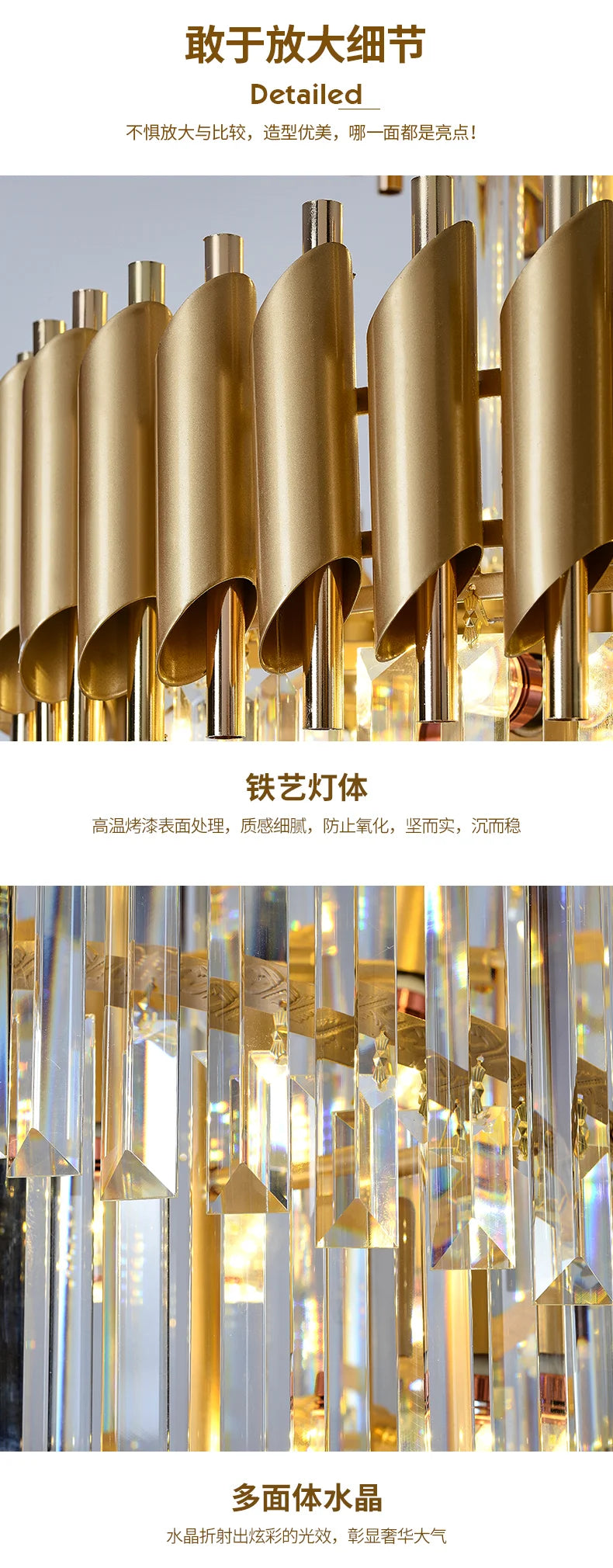 Post modern chandeliers, gold light luxury staircase lights, villa lights, black crystal lights, corner staircase 3-meter long l