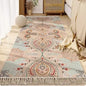 Morocco Bedroom Living Room Bedside Carpet Floor Mat Floral Kilim Cotton Linen Rectangular Rug Persian Tassel Carpet Tapis