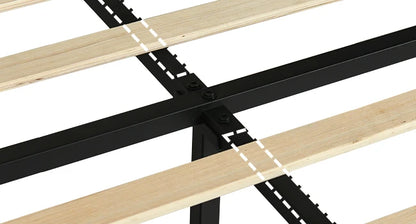 Queen Bed Frame with LED Lights, Upholstered Bed Frame with 4 Storage Drawers, Princess Platform Bed with Diamond Headboard