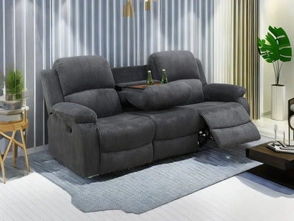 Beige Recliner Sofa Set, Manual Reclining Sofa Living Room Furniture Sets Bonded Leather Reclining sofas(Beige, 3PCS Set)