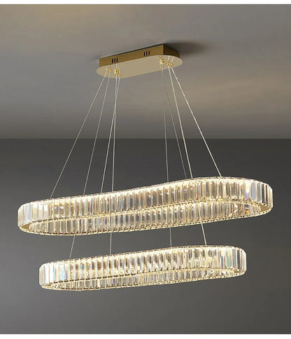 2024 Led Luxury Crystal Ceiling Pendant Lamp Living Room Bedroom Hanging Chandelier Bar Dining Table Light for Room Decor Lustre
