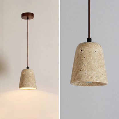 Yellow cave stone wabi-Sabi wind bedroom bedside chandelier Creative cream style homestayretro medieval restaurant small chandel