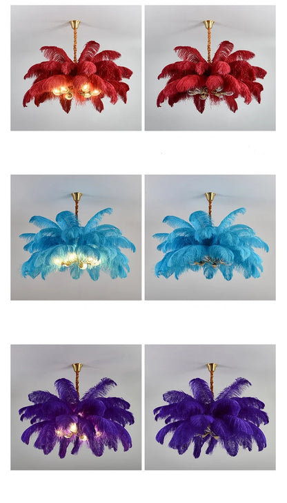 Feather Chandelier Ceiling Lamp LED Pendant Light Nordic Home Decor Lustre Modern Chandelier Pendant Light for Living Room