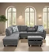 Cars Sofa for Living Room Set 3 Piece Modern Decor Loveseat Set with Arms and Nailhead,Includes Couch and A