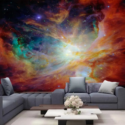 Mysterious Universe Space Starry Sky Blue Star Art Tapestry Wall Hanging Psychedelic Tapestry for Bedroom Living Room Decoration