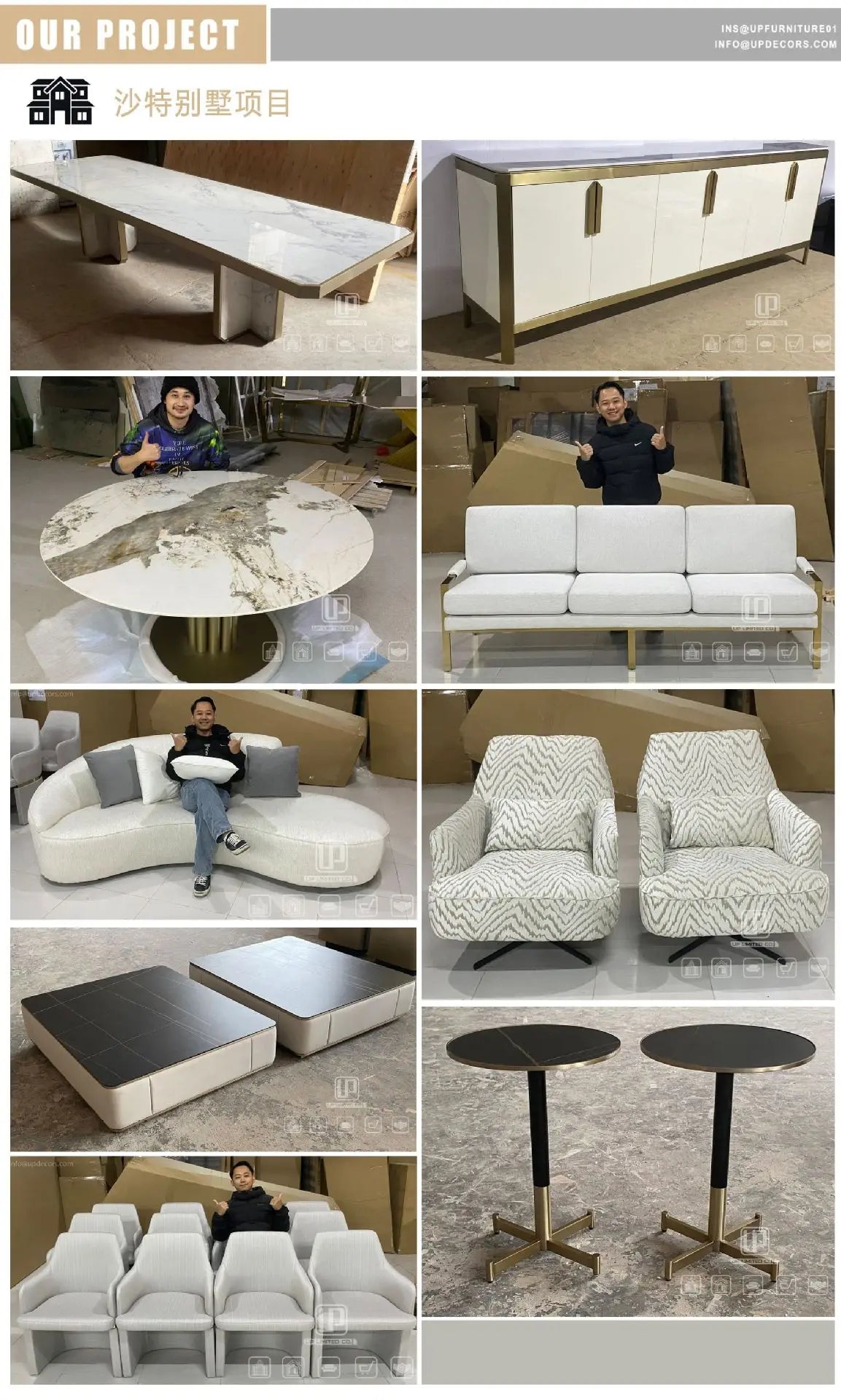 Modern popular light luxury leather full leather villa home improvement living room sofa 1 + 2 + 3 sofa combination set