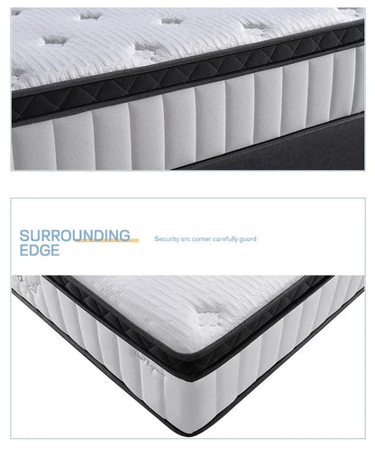 12 Inch Queen Size Memory Foam Mattress 26CM High Density Foam Compress Pocket Spring Mattresses for King Size Bed