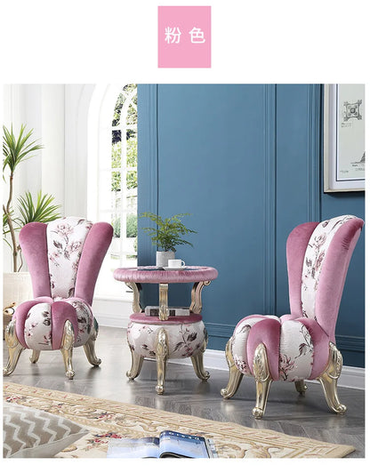 European-Style Leisure Chair Coffee Table Three-Piece Living Room Sofa Couch Balcony Table and Chair Living Room