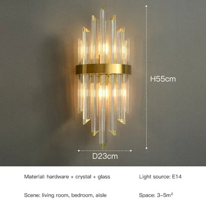 LED Luxury Crystal Wall Lamps For Living Room Hall Foyer Hotel Indoor Home Art Decor Wall Sconces Gold Bedside Lights Wall Light