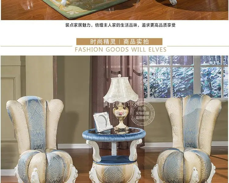 European-Style Leisure Chair Coffee Table Three-Piece Living Room Sofa Couch Balcony Table and Chair Living Room