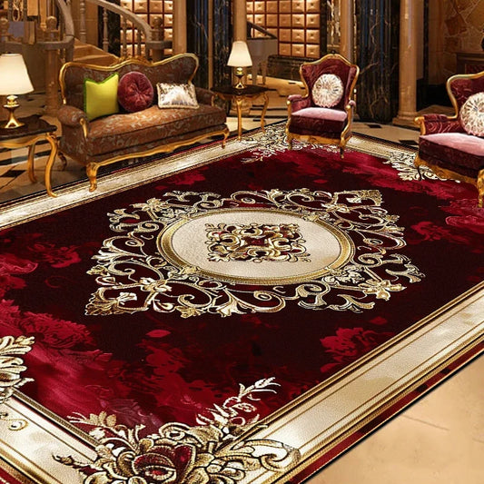Gorgeous Retro European Carpet Living Room Large Area Decoration Sofa Area Rugs for Bedroom Cloakroom Non-slip Floor Mats