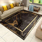 Black Gold Marble Area Rug Modern Abstract Geometric Rug Non-Slip Soft Floor Carpet Decor for Home Living Room Bedroom Office