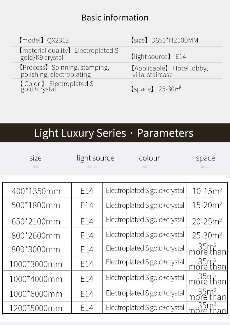 Post-Modern Duplex Villa Hall Crystal Chandelier Simple Light Luxury Jump Floor Floor Rotating Hollow Long Strip Crystal Chandel