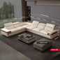 MINGDIBAO Premium Italian Genuine Leather Sofa Set for Living Room with Adjustable Headrests, Bluetooth Speaker, Wireless Charge