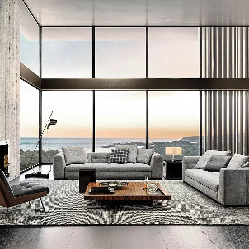 Italian Modern Sectional living room sofa set leather corner office sale