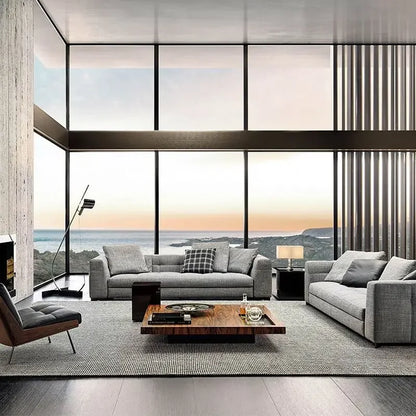 Italian Modern Sectional living room sofa set leather corner office sale