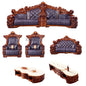 Ebony sofa leather combination, living room villa luxury solid wood furniture