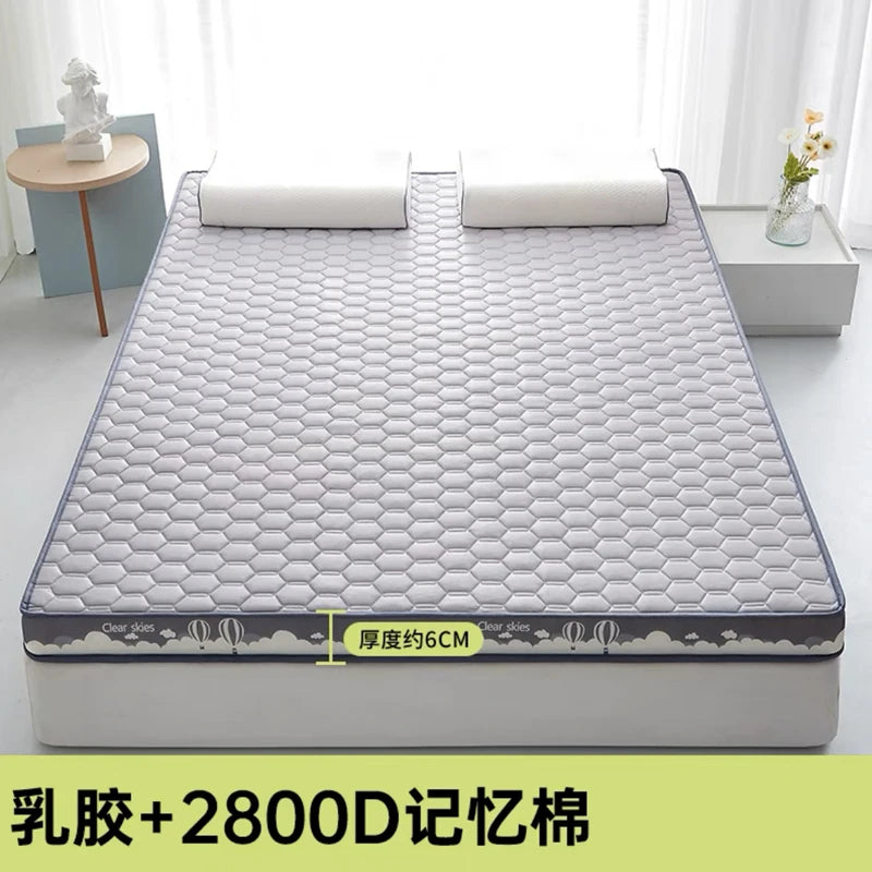 Thai latex filling Mattress Floor mat Foldable Slow rebound Tatami Cushion Cover Bedspreads 5/8cm thickness King Twin Queen Size