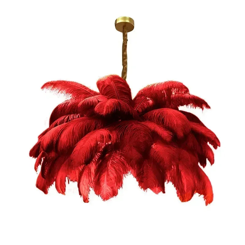 Feather Chandelier Ceiling Lamp LED Pendant Light Nordic Home Decor Lustre Modern Chandelier Pendant Light for Living Room