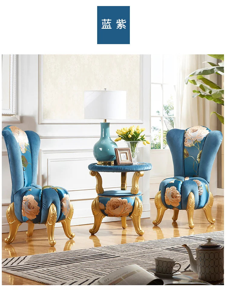 European-Style Leisure Chair Coffee Table Three-Piece Living Room Sofa Couch Balcony Table and Chair Living Room