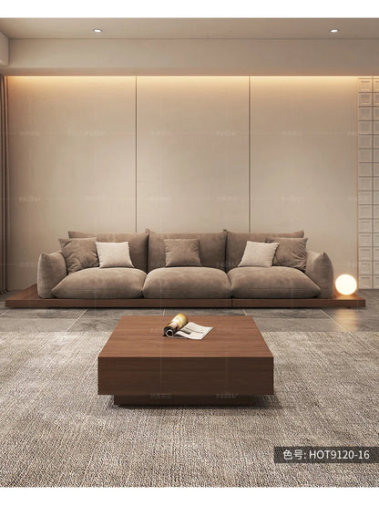 Japanese-style log wabi-sabi wind platform bread fabric sofa living room minimalist creative furniture