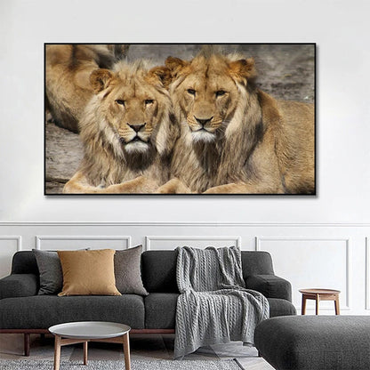 Large Size Lion Leopard Animals Posters African Elephant Tiger Wall Picture Canvas Painting One Piece Home Decoration No Frame