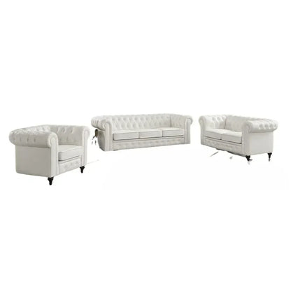 Sofa Set Living Room Chair Juegos Leather Couch Sofa Chair for Bedroom Modern Chesterfield Tufted Leather Chair Leather Sofas