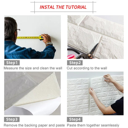 70cmx1/5/10m 3D Wallpaper Decoration Self-adhesive Antique Foam Brick Wallpaper Living Room Bedroom Waterproof 3d Wall Sticker