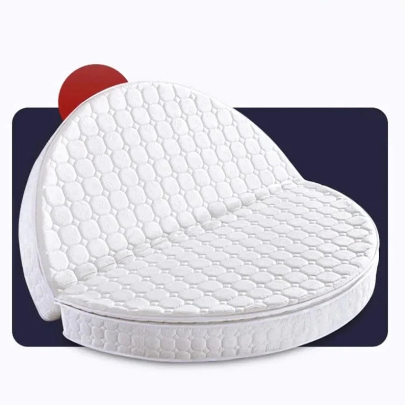 Double Spring Round Mattresses Folding Hard Foldable Queen Round Mattress King Size Sleeping Colchon Plegable Bedroom Furniture