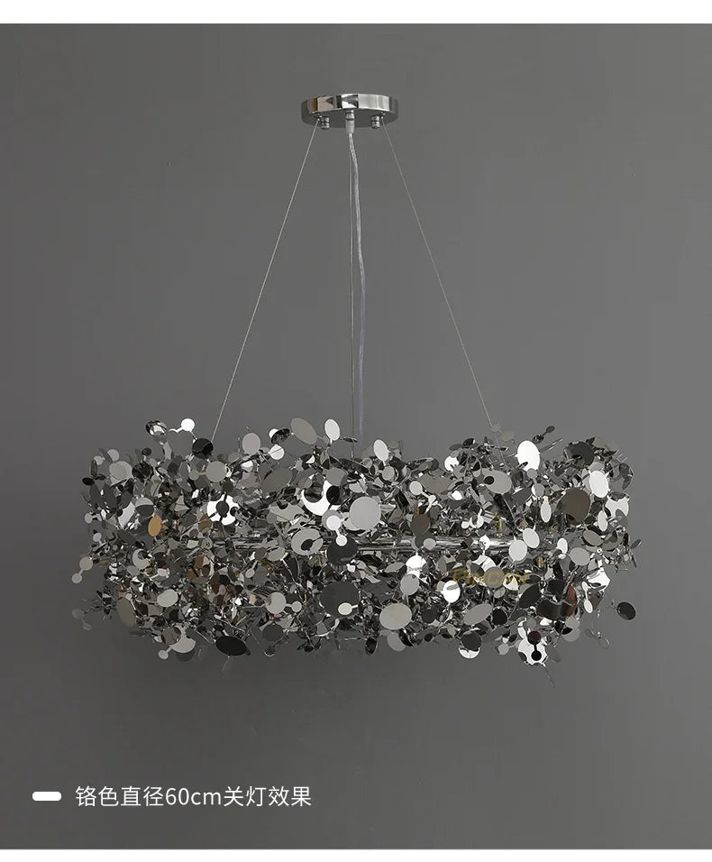 New Stainless Steel Chandelier Post -modern Shallow Luxury Living Room Restaurant Chandelier Gold/chromium Plating Chandelier