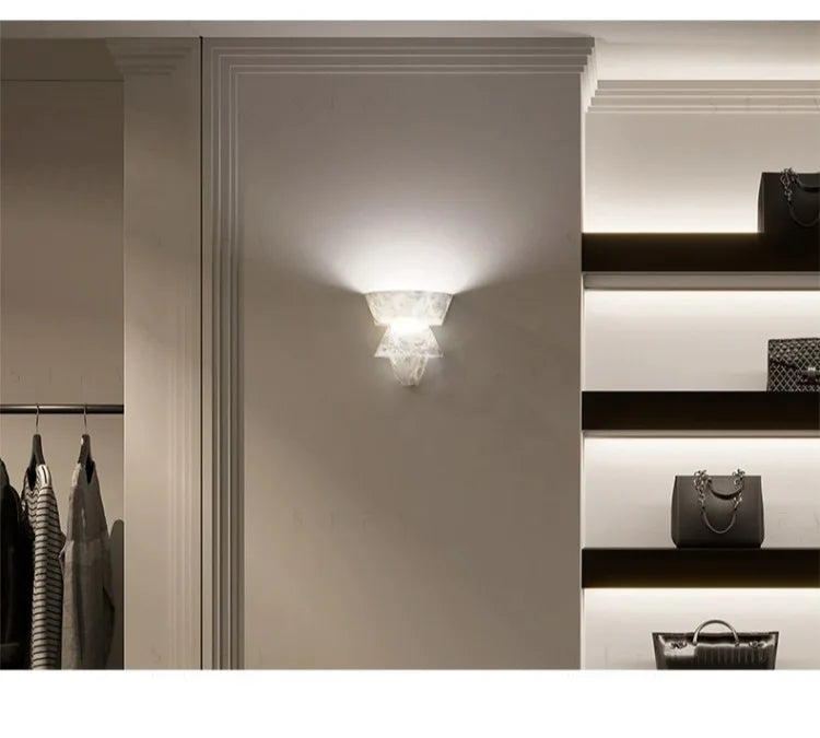 Spanish Marble Wall Lamp Modern Luxury LED Wall Light Creative Living Room Bedroom Corridor Bathroom Villa Wall Decor G9 Bulb