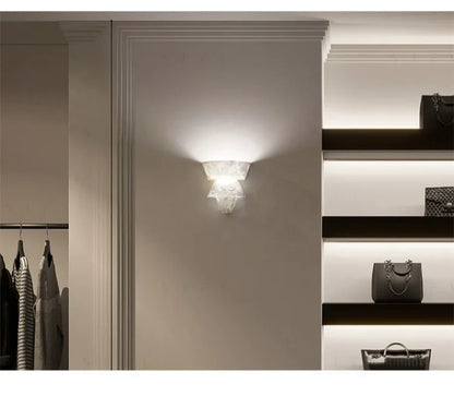 Spanish Marble Wall Lamp Modern Luxury LED Wall Light Creative Living Room Bedroom Corridor Bathroom Villa Wall Decor G9 Bulb