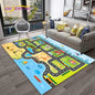 Child Playmat Traffic Highway City Playroom Carpet Rug for Home Living Room Bedroom Doormat Decor, Area Rug Non-slip Floor Mat
