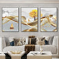 3 Nordic Luxury Ribbon Abstract Wall Art Landscape Modern Poster Print Picture Living Room Home Decorative Painting