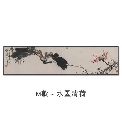 New Chinese Zen Flower and Bird Bedhead Painting Living Room Decoration Painting Sofa Background Wall Mural Painting Home Decor