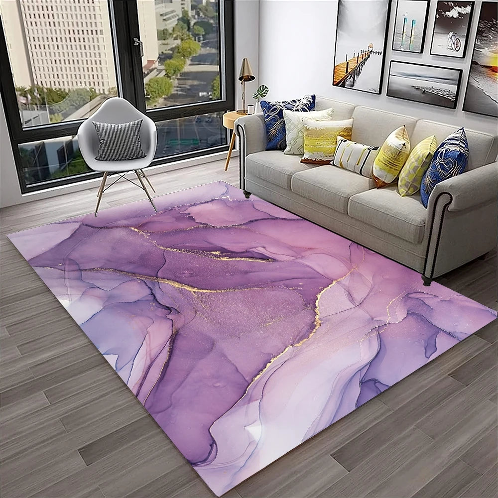 HD Colour Fluid Irregular Illusion Marble 3D Carpet Rug for Home Living Room Sofa Doormat Decor,kids Area Rug Non-slip Floor Mat