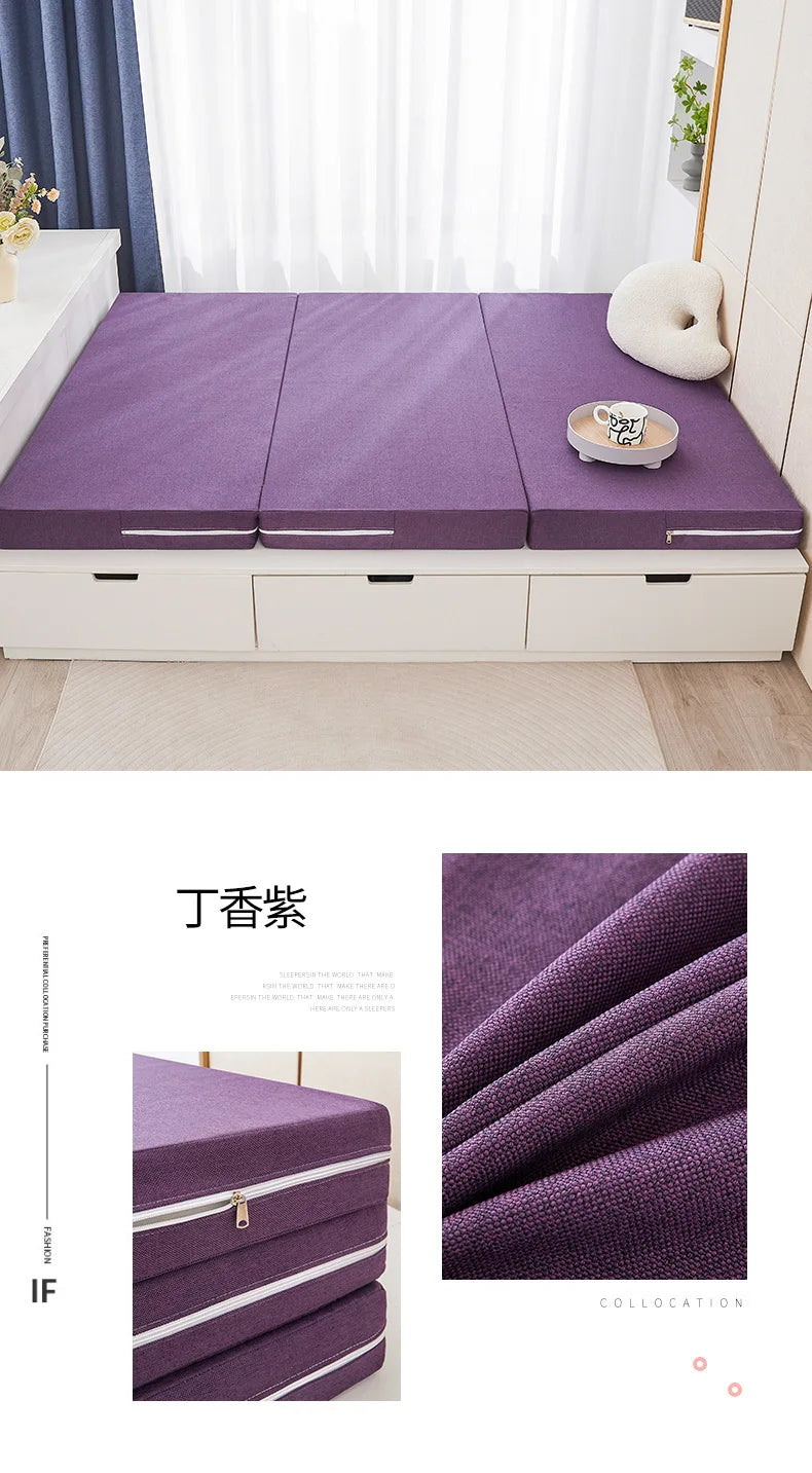 Folding Mattress Queen Size Memory Foam Mattress Japanese Tatami Sponge Mattress Multifunctional Removable Washable Mattress Pad