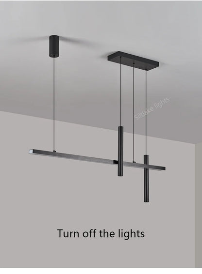 New restaurant chandelier modern simple dining room table bar lights long strip spotlight creative designer pendant lamps