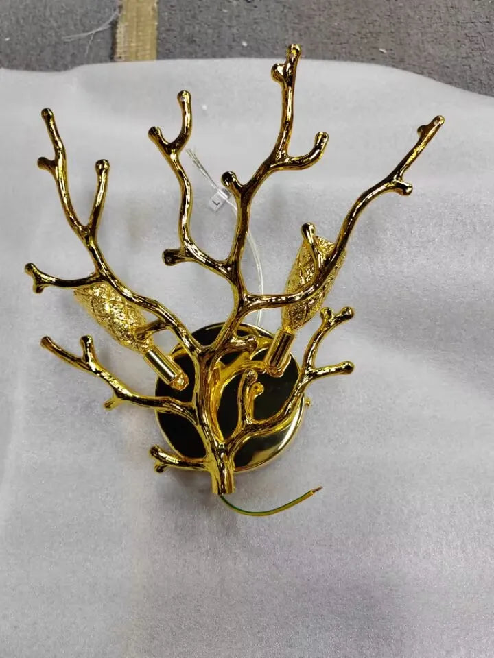 Round Gold Crystal Chandelier For Bedroom Living Room Dining Room Lounge Modern Luxury Gold Ceiling Crystal Branch Chandeliers