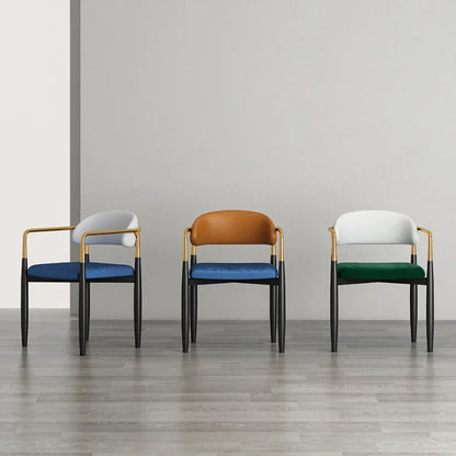 Nordic Light Luxury Dining Chair Creative Design Iron Art Leisure Chair Home Backrest Seatting Negotiation Chair Makeup Stool