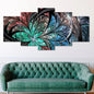 5 Panels Aesthetic Landscape Canvas Painting Abstract Natural Landscape Golden Light Art Luxury Posters Prints Living Room Decor