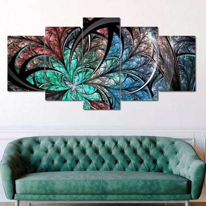 5 Panels Aesthetic Landscape Canvas Painting Abstract Natural Landscape Golden Light Art Luxury Posters Prints Living Room Decor