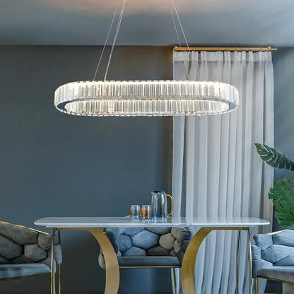2024 Led Luxury Crystal Ceiling Pendant Lamp Living Room Bedroom Hanging Chandelier Bar Dining Table Light for Room Decor Lustre