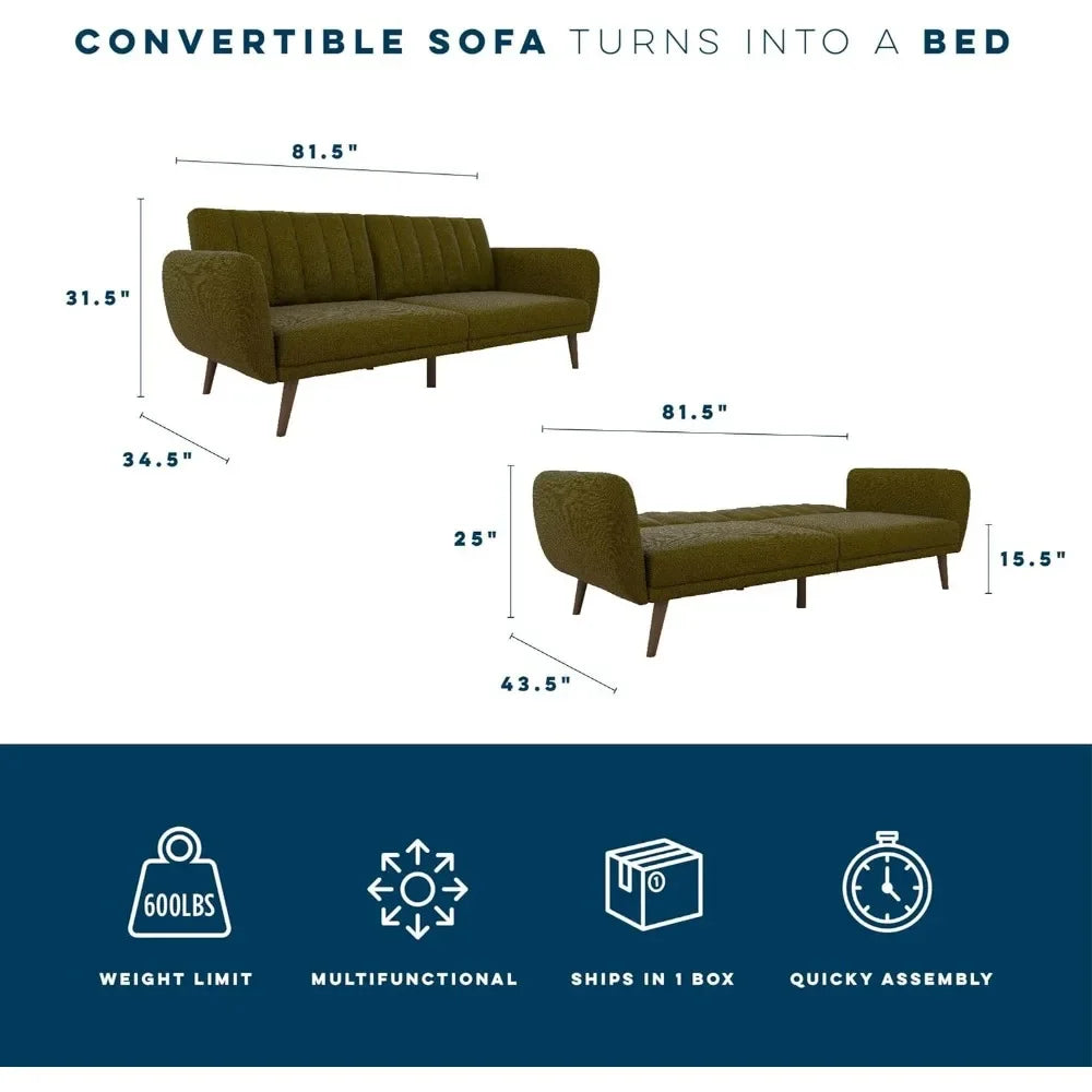 Living room Sofa,Futon Couch 34.5"Dx81.5"Wx31.5"H with Adjustable Backrest Convertible Futon Sofa Bed Suitable for living room