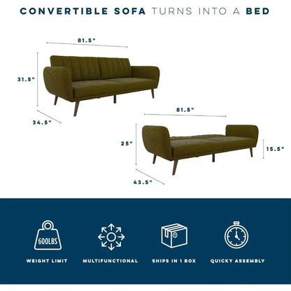 Living room Sofa,Futon Couch 34.5"Dx81.5"Wx31.5"H with Adjustable Backrest Convertible Futon Sofa Bed Suitable for living room