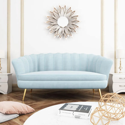 Loveseat Couch, Modern Velvet Sofa Accent Upholstered Settee, 2 Seater Small Loveseat for Small Spaces, Office, Bedroom, Living