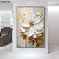 Blooming White Flowers On Canvas, Poster,Print Painting Abstract  Wall Art Picture For Nordic Living Room Decor Cuadros Unframed
