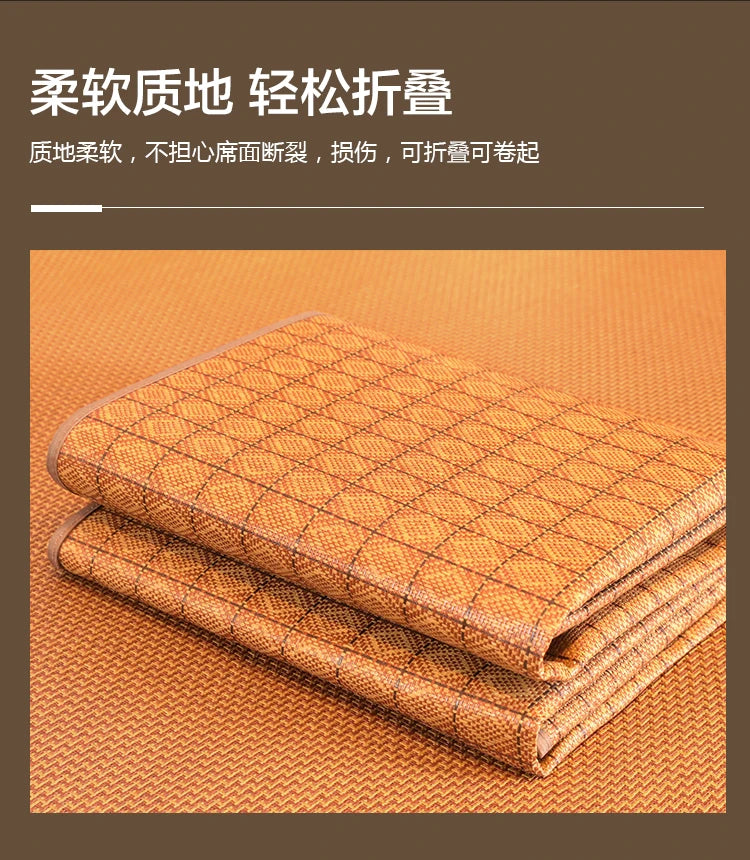 Cool mat summer rattan mat dual-use student dormitory single double foldable mattress summer natural pure rattan straw mat home